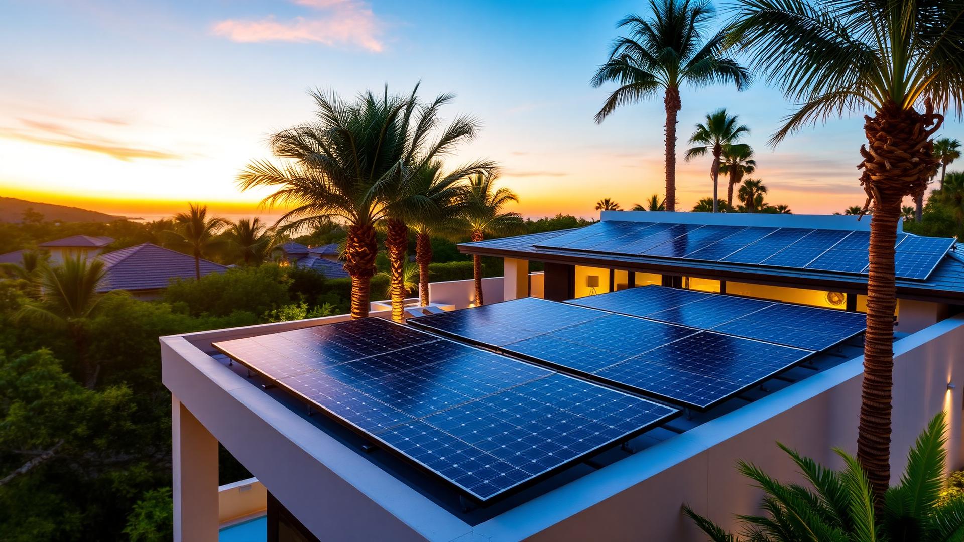 Villa de luxe avec panneaux solaires